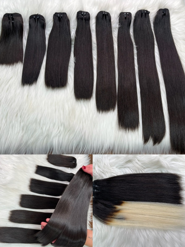 Wholesale Vietnamese Virgin Human Hair Weft Bundles – Super Double Drawn & Custom Colors