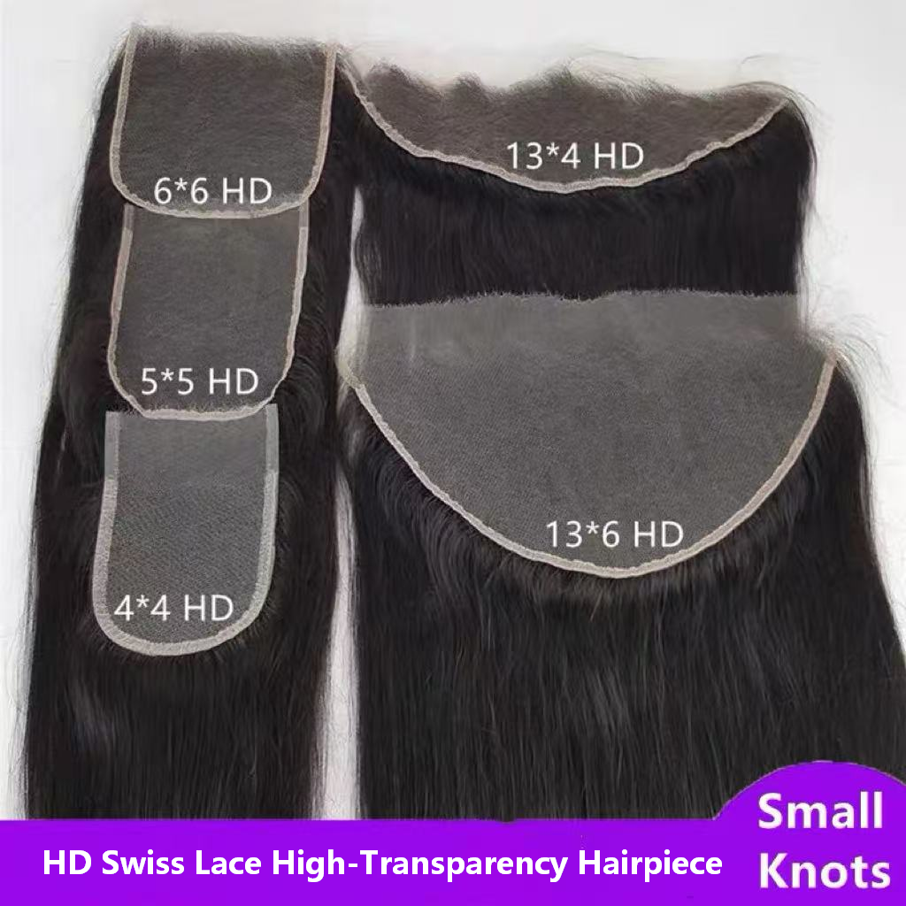 Wholesale HD Swiss Lace Closures & Frontals – Straight Human Hair, Multiple Sizes
