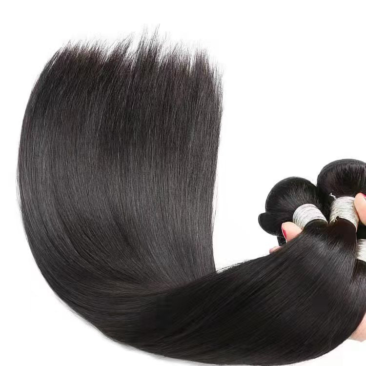 Wholesale Natural Black Straight Human Hair Bundles – Double Weft, OEM & Private Label
