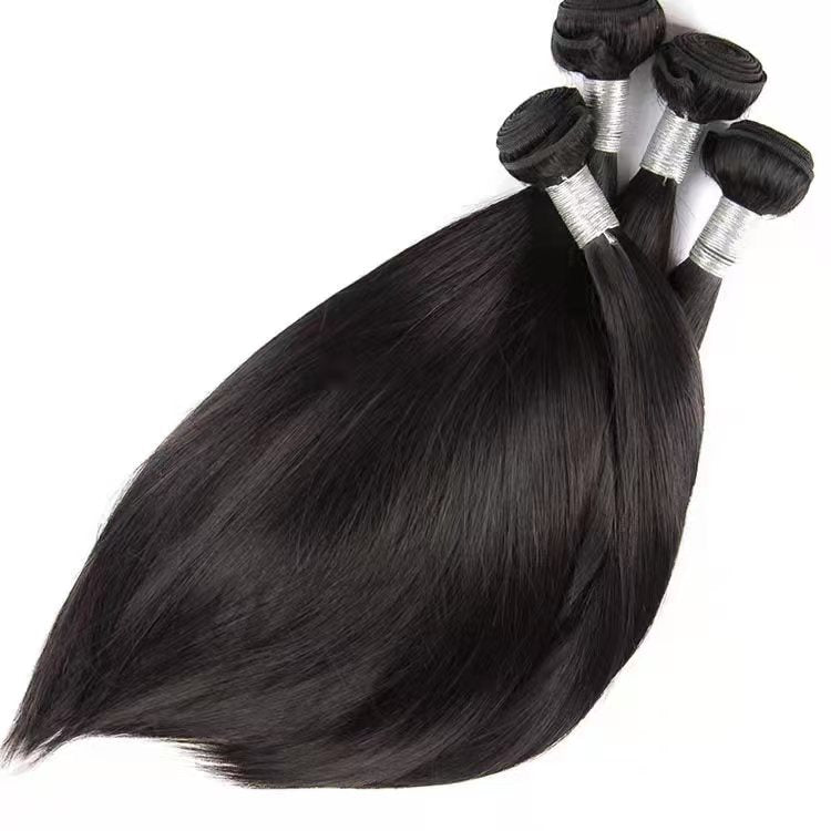 Wholesale Natural Black Straight Human Hair Bundles – Double Weft, OEM & Private Label