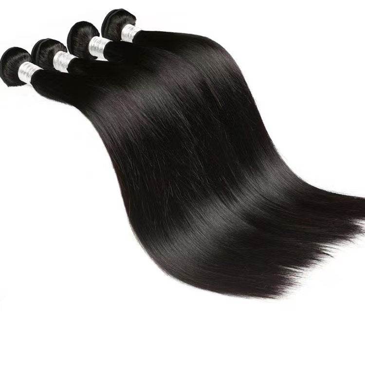 Wholesale Natural Black Straight Human Hair Bundles – Double Weft, OEM & Private Label