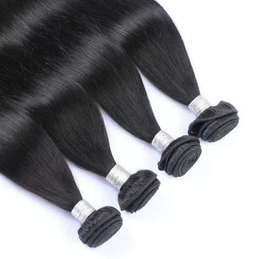Wholesale Natural Black Straight Human Hair Bundles – Double Weft, OEM & Private Label