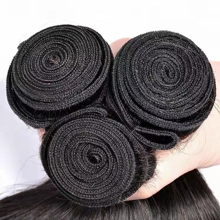 Wholesale Natural Black Straight Human Hair Bundles – Double Weft, OEM & Private Label