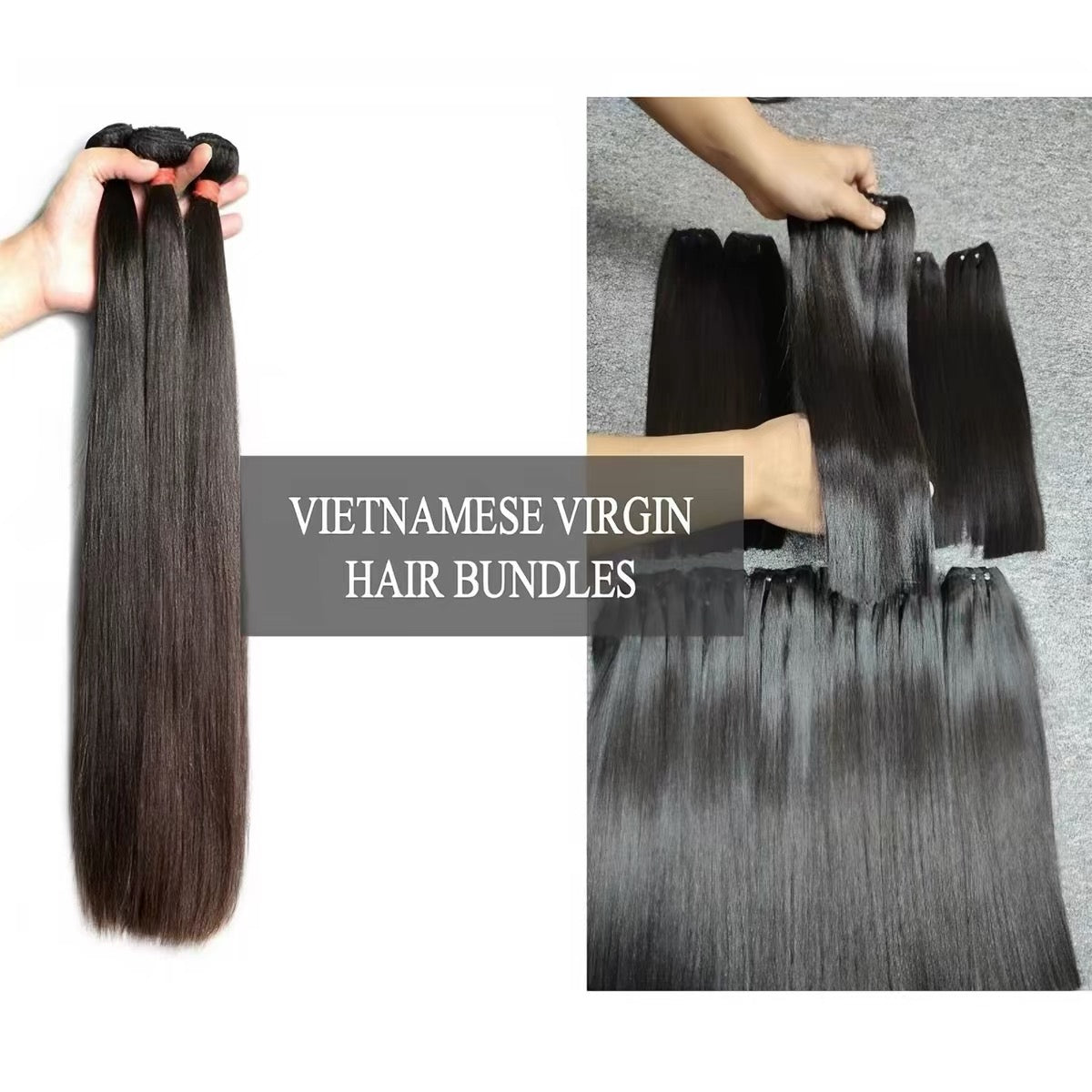 Wholesale Vietnamese Virgin Human Hair Weft Bundles – Super Double Drawn & Custom Colors
