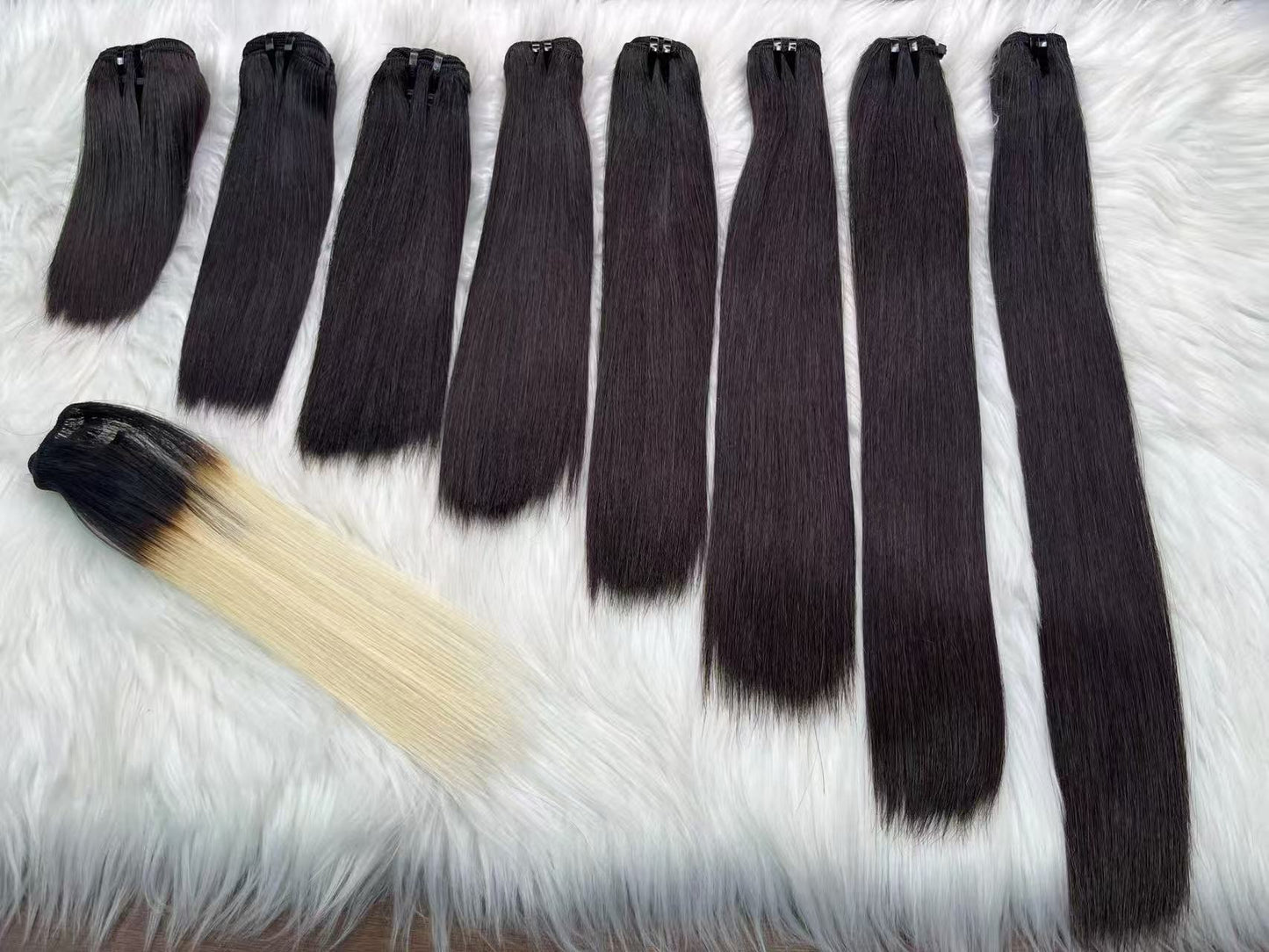 Wholesale Vietnamese Virgin Human Hair Weft Bundles – Super Double Drawn & Custom Colors